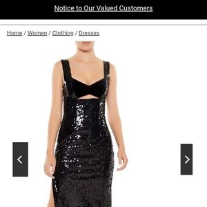 Black Sequin Evening Dress